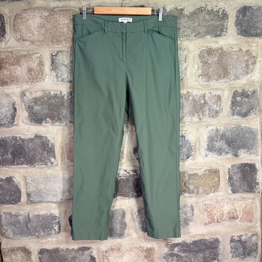 Nanette Nanette Lepore Women Sage Green Ankle Pants Size 10 Stretch Trousers